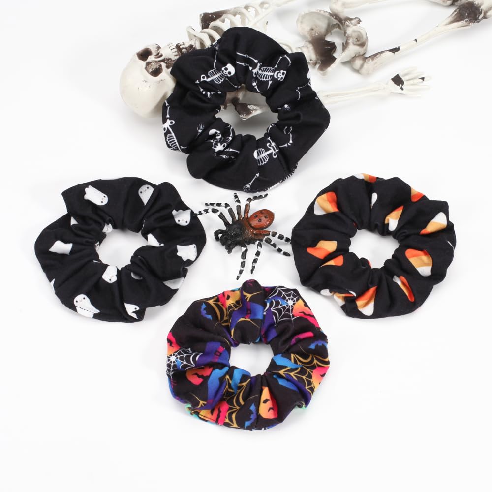 4PCS Halloween Hair Ties 4pcs Hair Ties with Small Bows Bowknot Halloween Hair  main image 3