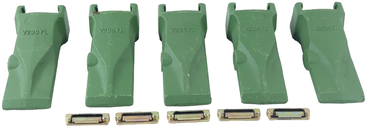 5X Bucket Digging Teeth with Flex Pins V29SYL V29PN Compatible with Esco Style Super V Excavator Loader V29 29SYL V29SYL Style