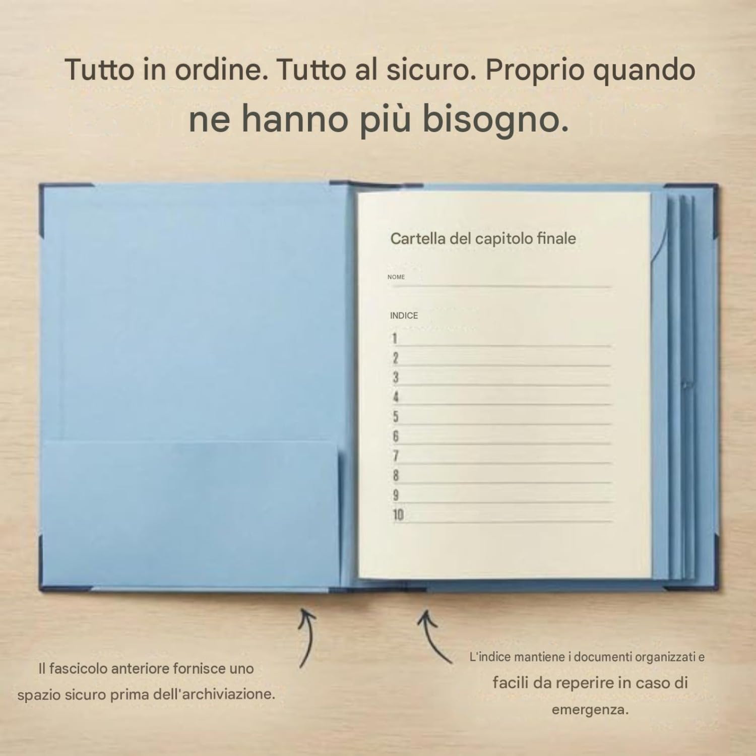 Nevarium Cartella Capitolo finale - Organizer per documenti importanti (Beige)