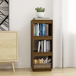 CFODOJ Hogar y jardín, mueble de libro/separador de habitaciones, madera de pino maciza, color marrón