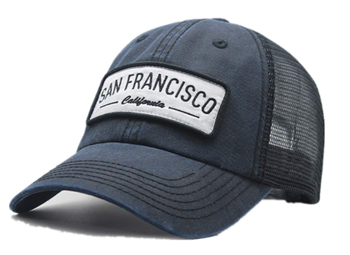 LLmoway Mesh Dad Hat Men Women Classic Baseball Hat Adjustable Summer Trucker Driver Hat Navy Blue