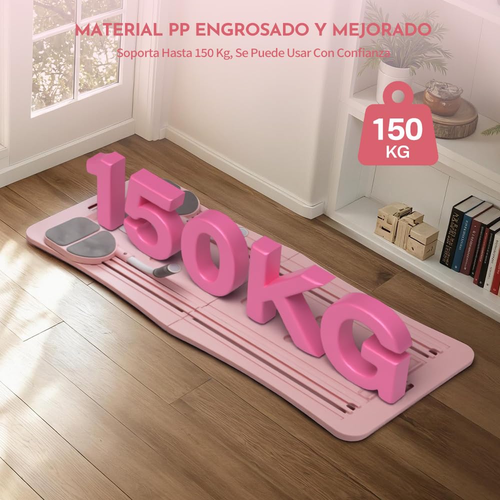 Máquina de Pilates para Casa 2026 4 en 1, Tabla Pilates Multifuncional con Cuerda de Tensión y Temporizador, Pilates Board Plegable para Gimnasio en Casa, Tabla de Pilates para Ejercicio Abdomi