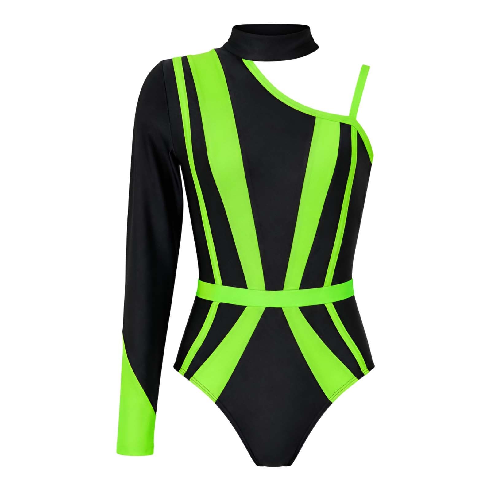 Strój do Tańca Lirycznego Damski Spandex Jeden Rękaw na Zawody Scenę