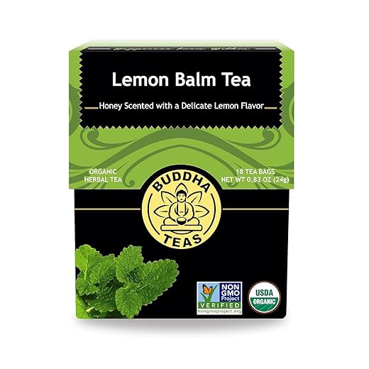 Buddha Teas Organic Lemon Balm - OU Kosher, USDA Organic, CCOF, 18 Bleach-Free Tea Bags