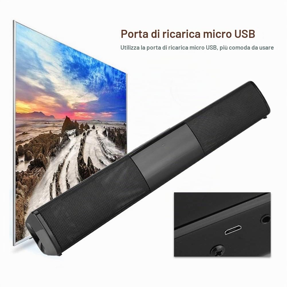 Socobeta Soundbar Altoparlanti TV Bluetooth Altoparlante Surround Stereo Bluetooth Senza Fili per TV TV Tablet PC Computer Smart Phone Elettronica di consumo