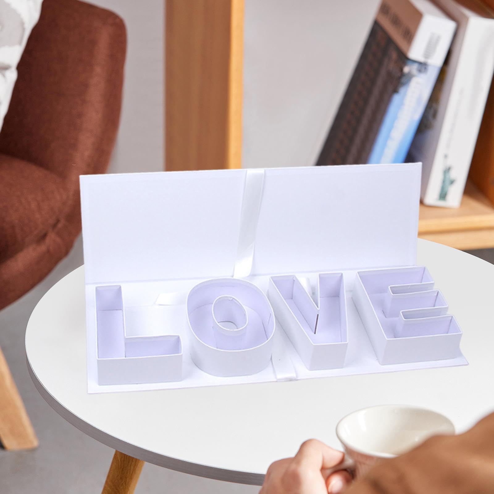Generic Leere Verpackungsbox Love Motiv Karton Geschenkbox Kreativ Befüllbar Vielseitige Dekobox Aus Stabilem Karton für Muttertag Valent, Weiß