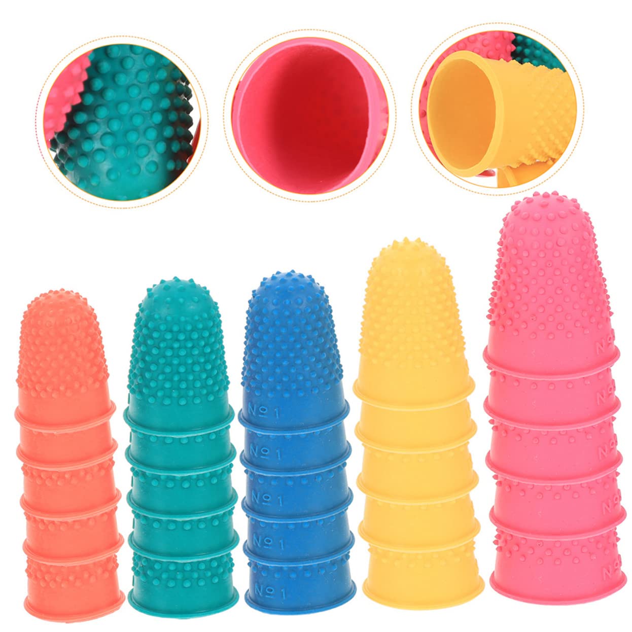 Healvian 3 Series Dedales Antideslizantes Con Agarre De Gel De Protección Media Para Dedos Almohadillas Para Pulgar Para Dedos Tapa Protectora Para 50 piezas*3