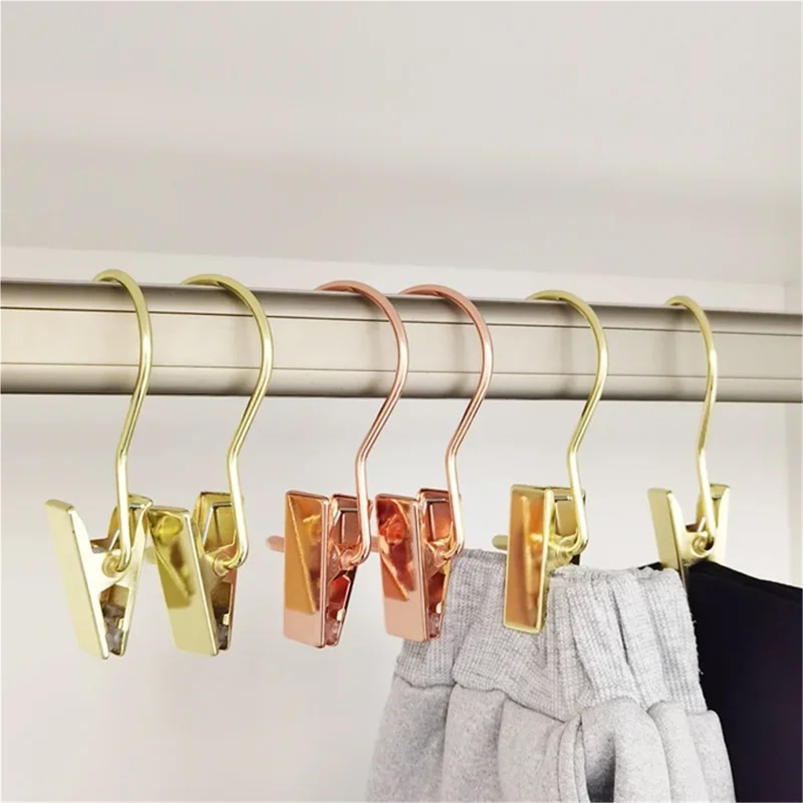15 Clips De Suspension Peu Encombrants. | Clip de pantalon en métal de voyage portable for serviettes de chapeau(Gold)