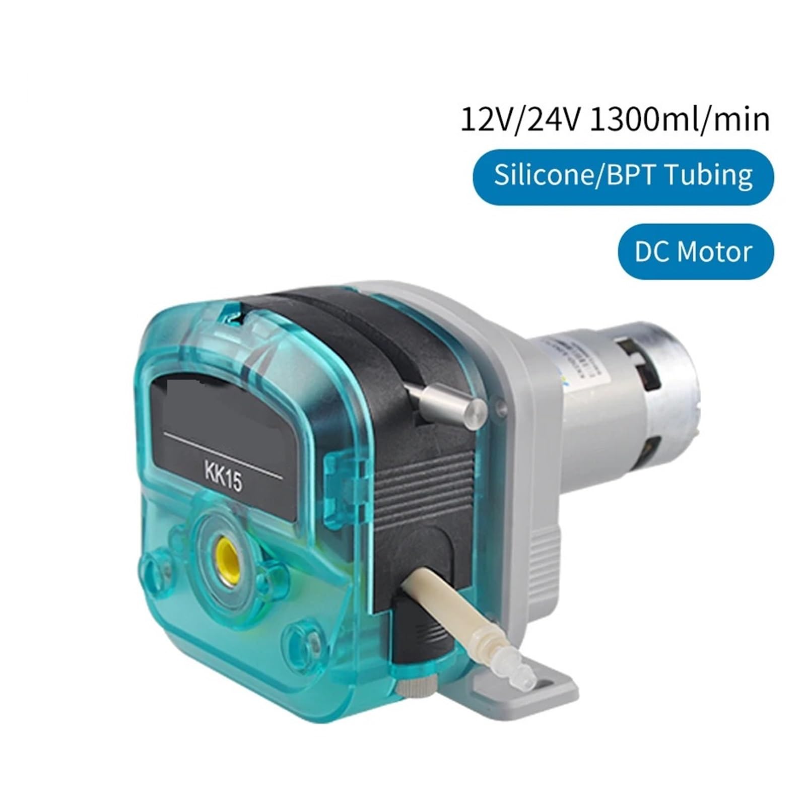 JWBSTUIW L Type KKDD High Flow Peristaltic Pump 12V 24V DC Motor Gear Transmission Self-Priming Pump for Liquid Transfer(KKDD-24S18L A)