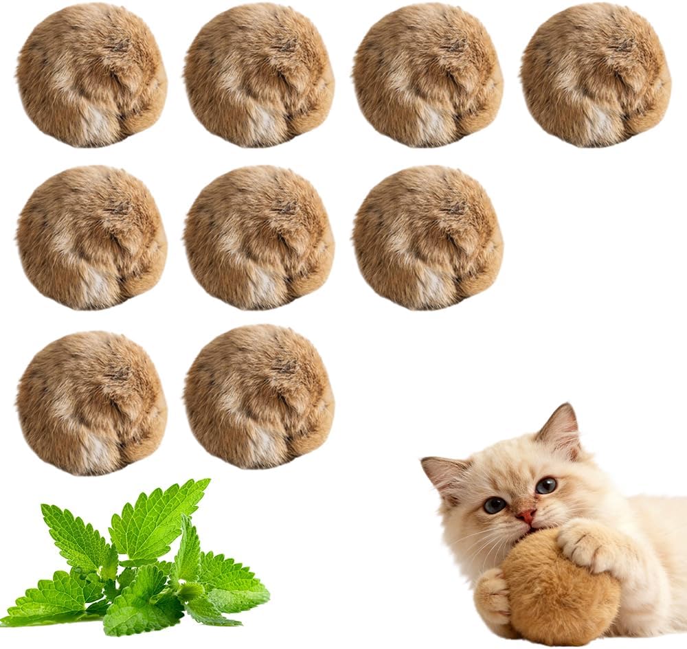 Rabbit Fur Ball Cat Toys, 2026 New Soft Fluffy Catnip Balls for Indoor Cats, Soft, Furry, Fun to Chase for Hunting Instinct Play & Interactive Bonding (9)