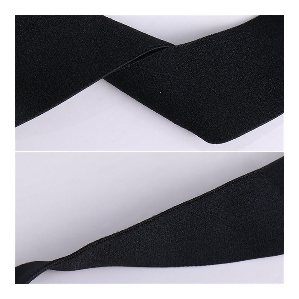 Cinta elástica de nailon de terciopelo de 43 metros/rollo de 20 mm/25 mm/30 mm/40 mm, costura para ropa interior, accesorios de ropa, negro, marfil y blanco (negro, 43 metros_50 mm)