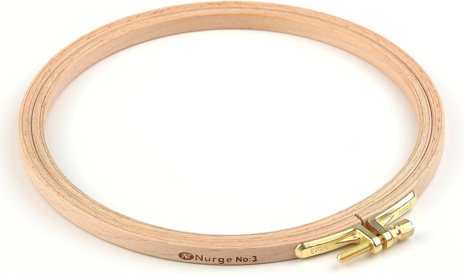 Nurge 6Inch, 7Inch and 8 Inch (1 Piece of Each Size) Premium Beech Wood Gold Clasp Embroidery Hoop 8mm/0.3" Thickness (3 Pcs Bundle Set 6/7/8")