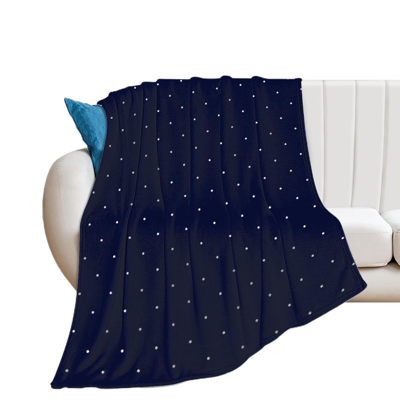 Amazon｜ブランケット 水玉 青と白 毛布 タオルケット Blanket