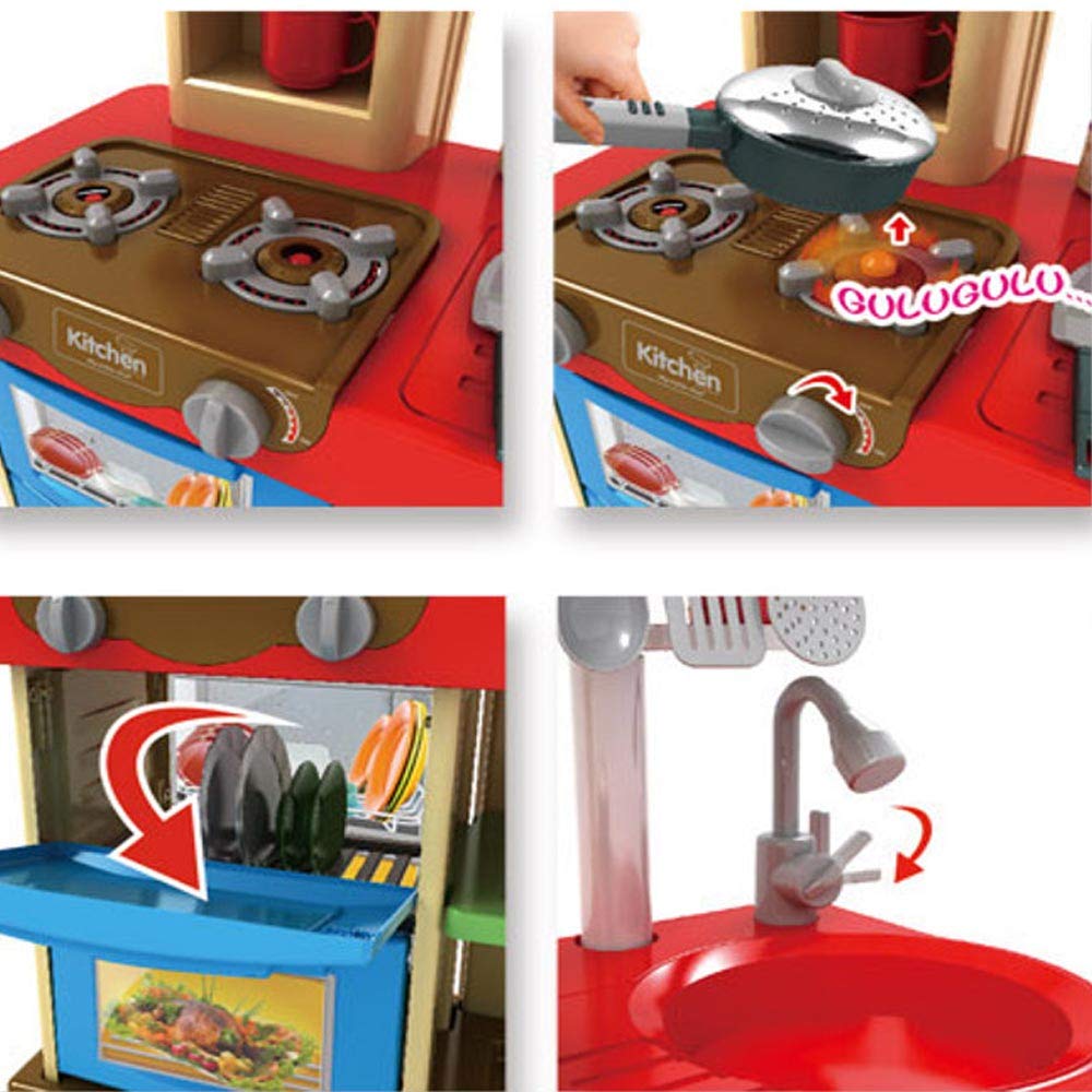 Bakaji Cucina Giocattolo per Bambini con Fornello Funzionante Luci e Suoni forno e Lavastoviglie Apribili Lavello e 30 Accessori My Little Chef Gioco Inclusi Dimensione 52 x 26 x 72 cm (Azzurro)