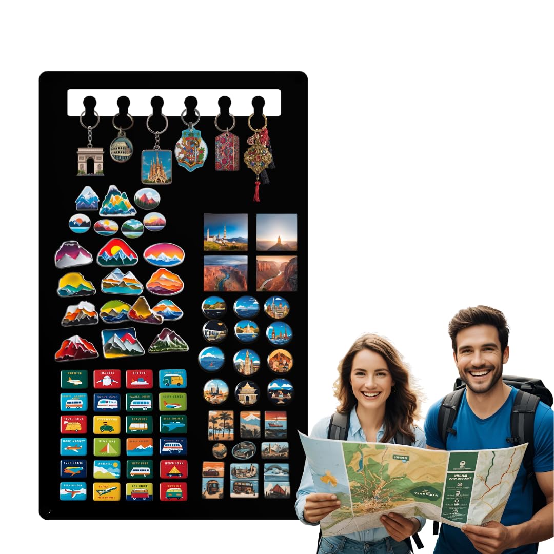 Lavagna Magnetica con Ganci per Chiavi Nero 30x70 cm | Lavagna in acciaio per magneti e appunti, con ganci per chiavi e superficie scrivibile; kit di montaggio incluso