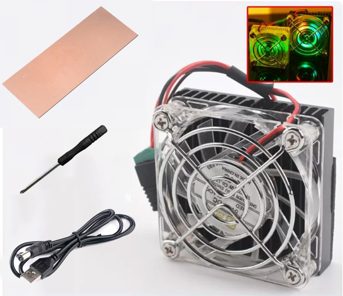Phone Tablet PC 5Volt DIY RGB Lighting Peltier Cooler Kit USB Semiconductor Thermoelectric Cooler Peltier Cooling System Heatsink Module kit for Outdoor,Mobile Gaming,Tiktok Live Streaming. (60mm)
