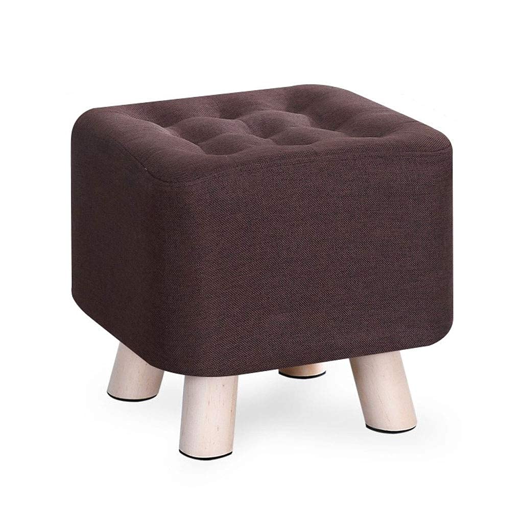 Pouf repose-pieds marron carré en bois pour canapé de maison