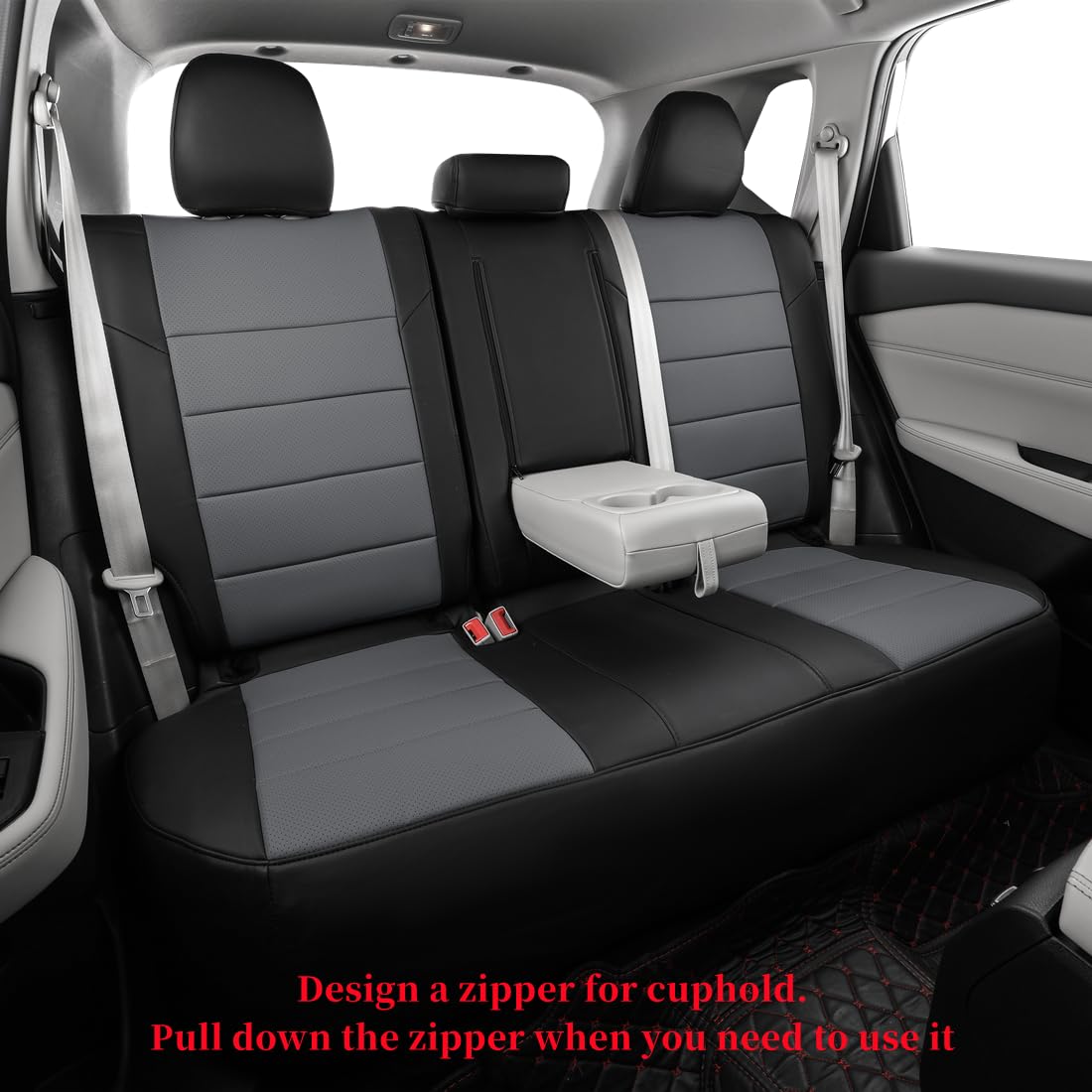coverdream Rogue Car Seat Covers Custom Fit for Nissan Rogue Regular 2021 2022 2023 2024 2025 (Not for Sport,Hybrid),Full Coverage,Waterproof Leatherette Seat Protector (Full Set,Black/Gray)