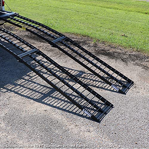 Titan Ramps 8 Ft Hd Arched Atv/Utv Loading Ramps, Pair Black Aluminum Folding, Rated 1000 Lb, All Terrain Portable, Safety Straps Included #TOP7