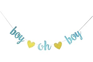 Boy Oh Boy Banner Blue Glitter