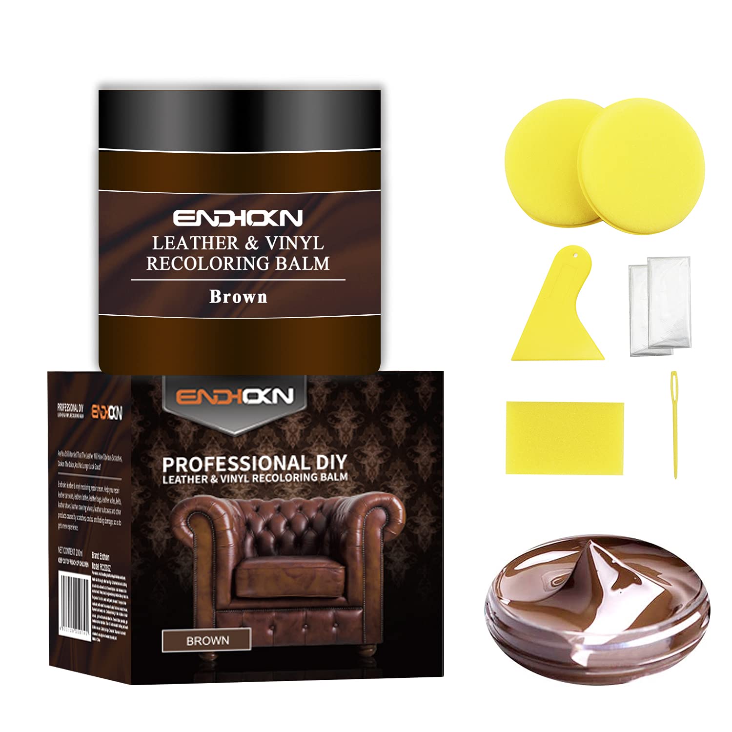 Buy Endhokn 200ml Brown Leather Vinyl Recoloring Repair Kit Car Seats