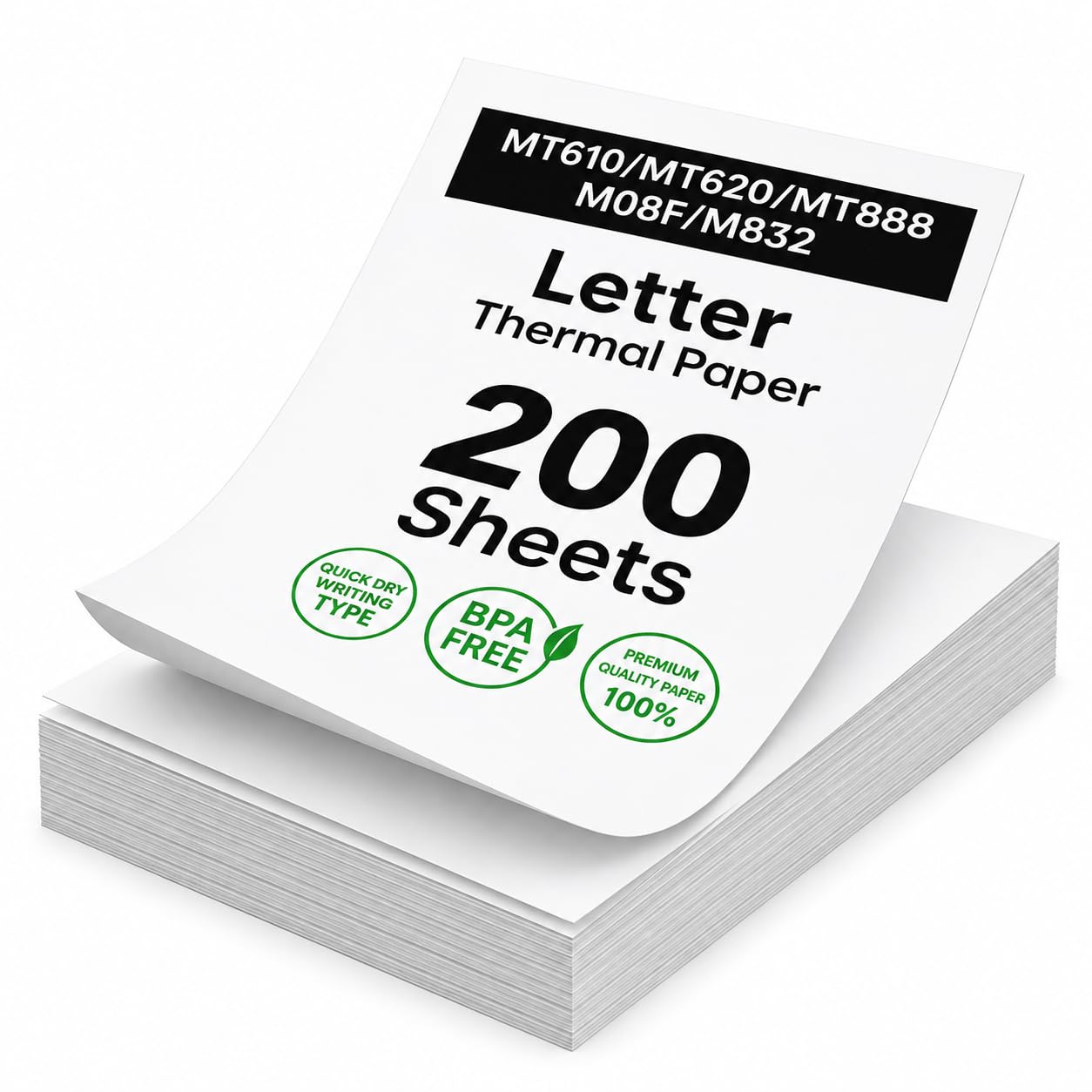 HPRT Portable Thermal Printer Paper 8.5x11"", 200 Sheets, for MT610/MT620