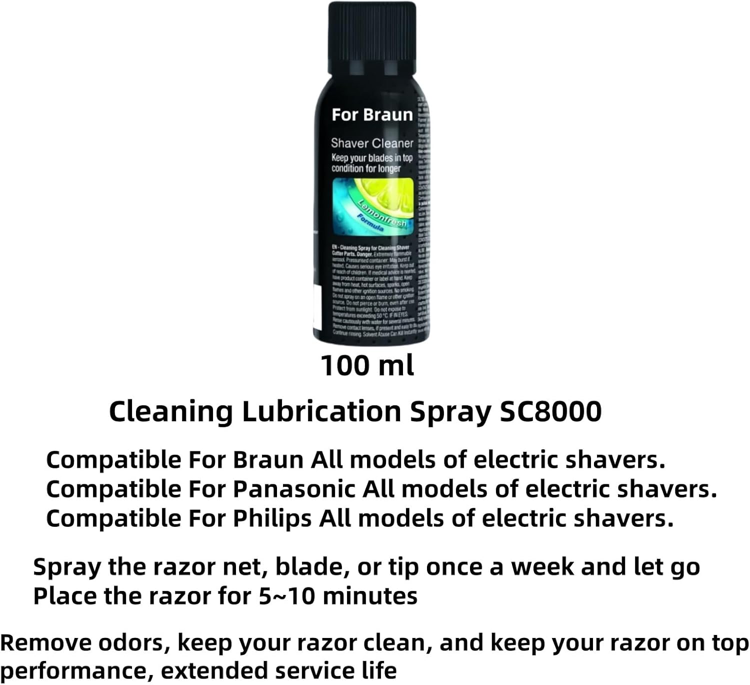 互換品Braun SC8000 シェーバークリーナースプレー（100ml）(1 pcs)