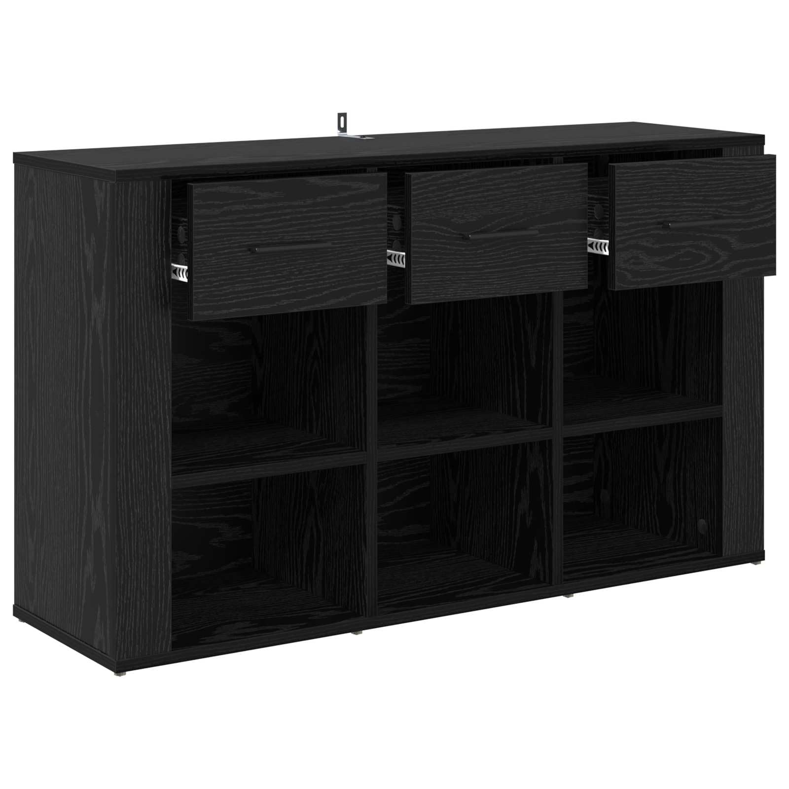 Buffet noir aspect chêne 100 x 30 x 59,5 cm en bois
