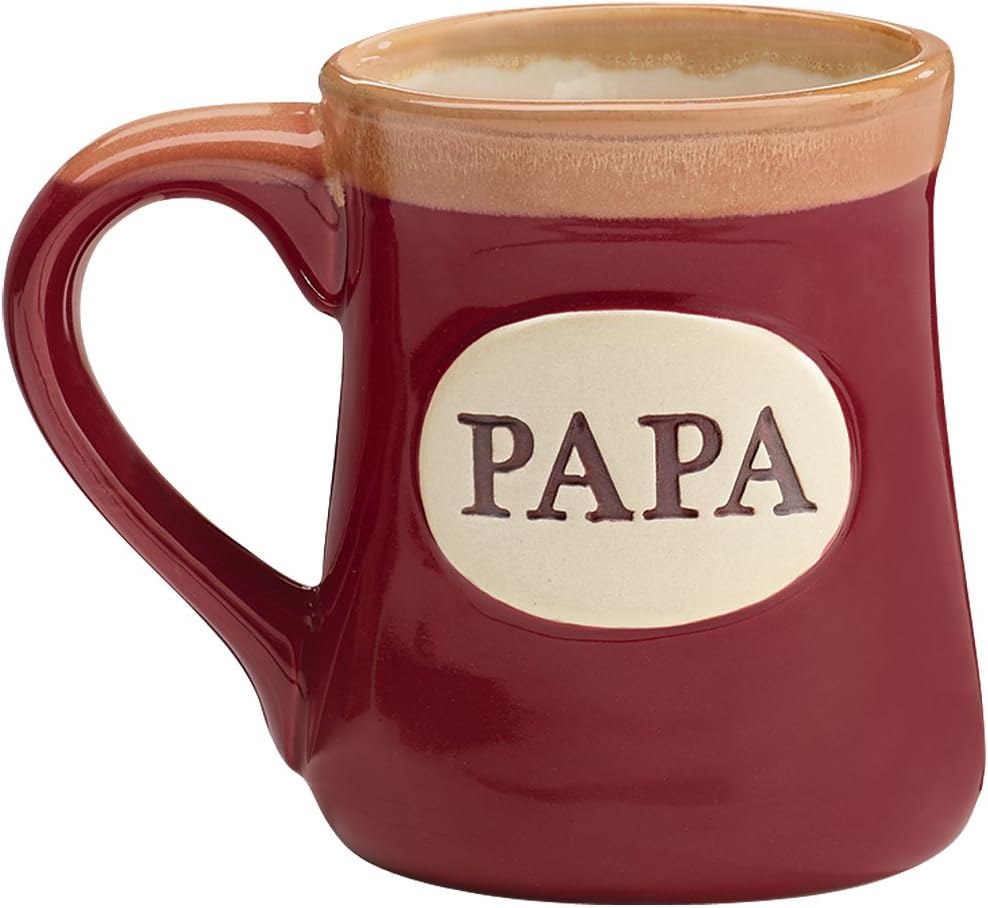 Papa Best Job Ever Porcelain Burgundy Coffee Tea Mug Cup 18oz Gift Box