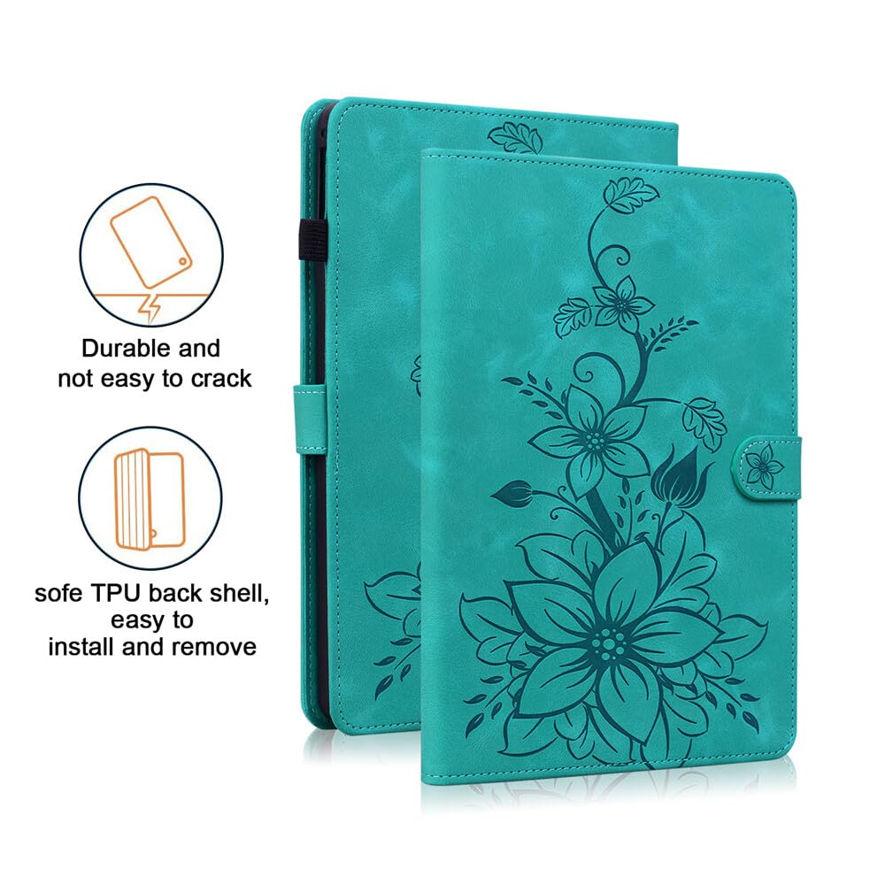 Generic Étui compatible avec iPad Air 3e génération 10.5 2019 (couleur : noir) étui à rabat en cuir intelligent à motif floral résistant aux chocs