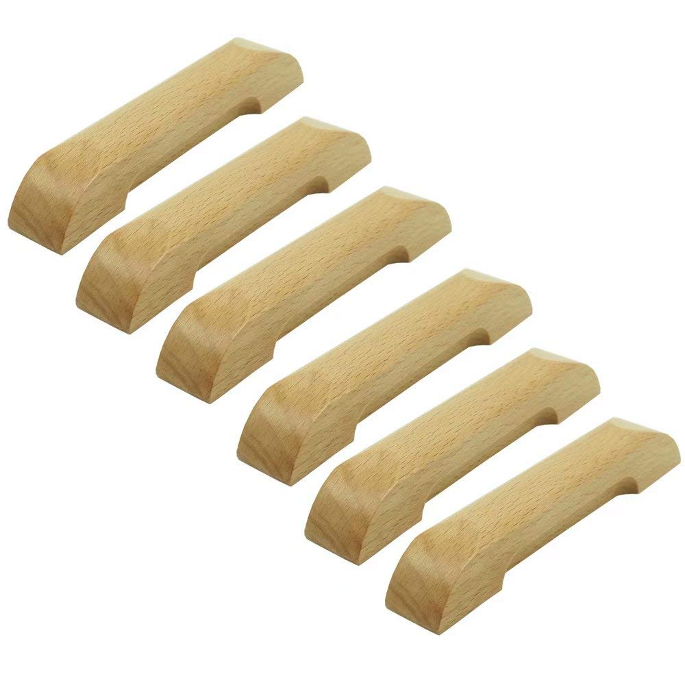 Fbshop(Tm) Hole Distance:128mm 6Pcs 128Mm Wooden Cabinet Handles Solid Wooden Drawer Pull Furniture Cabinet Hardware For Kitchen Cupboard,Cabinet And Furniture Pulls