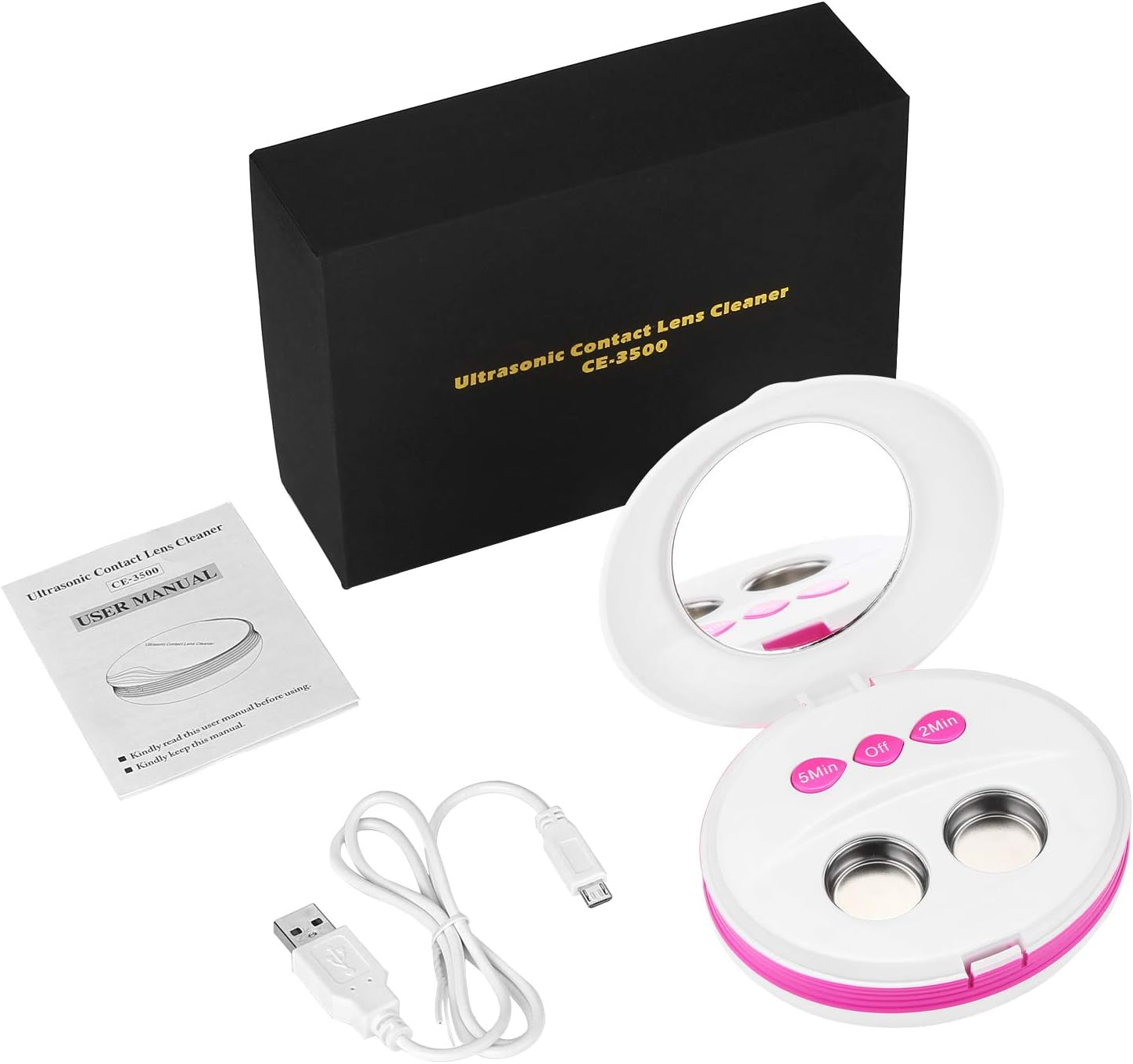 Contact Lens Cleaner Machine, Blumway Ultrasonic Contact Lens Cleaner with USB Charger, Small & Portable, Fit Disposal Soft Lens, Hard Lens, Contact Lens, Colored Lens, RGP Lens & OK Lens : Health & Household