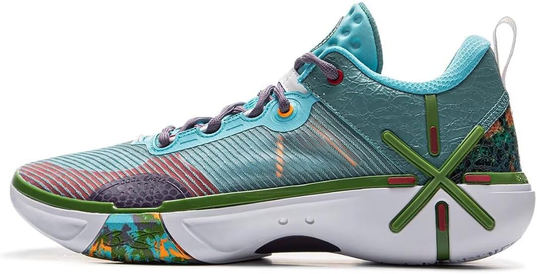 LI-NING Wade Shadow 6V2 Men's Lightweight Breathable Anti Slip and Rebound Professional Basketball Game Shoes Enamel Green US 7.5