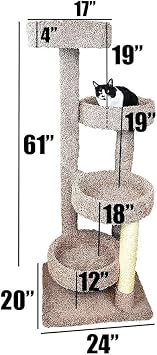 New Cat Condos Cat Tree, Beige