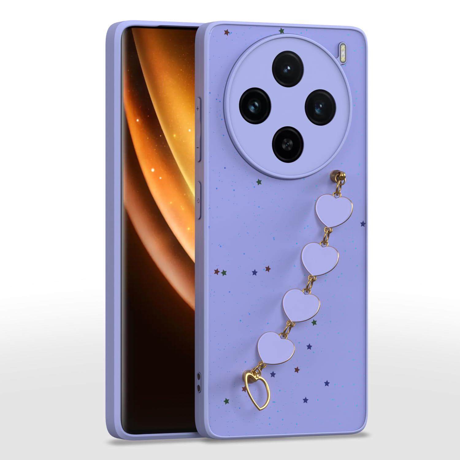 Pikkme Vivo X100 5G Back Cover for Girls | Heart Shaped Metal Chain Blocks | Sparkling Soft TPU | Case for Vivo X100 5G (Purple) (B0D5GS7ZMN) Amazon Price History, Amazon Price Tracker