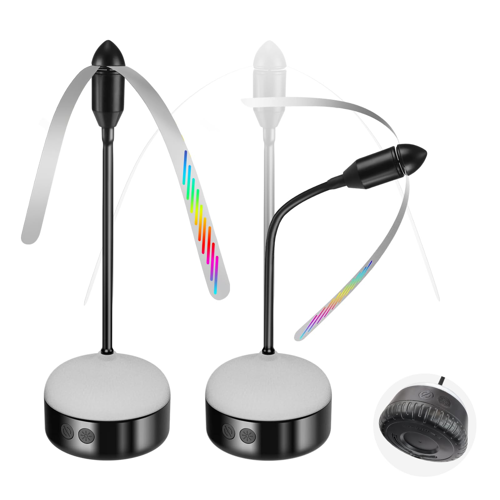Fliegenwedler, 3 Stück Fliegenwedler mit LED-Beleuchtung, Automatischer Fliegenabwehr Faltbarer mit weichen Klingen, Aufhängbar Fliegenvertreiber mit Haken, für Camping, Partys, Küche