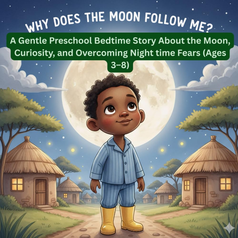 WHY DOES THE MOON FOLLOW ME? - KIDS BEDTIME STORY BOOK ABOUT THE MOON: A Gentle Preschool Bedtime Story About the Moon, Curiosity, and Overcoming Nighttime Fears (Ages 3–8)