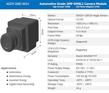 クリアファイル camera-mama Amazon.com: Adaronic Automotive Camera Module - 2MP ISX031