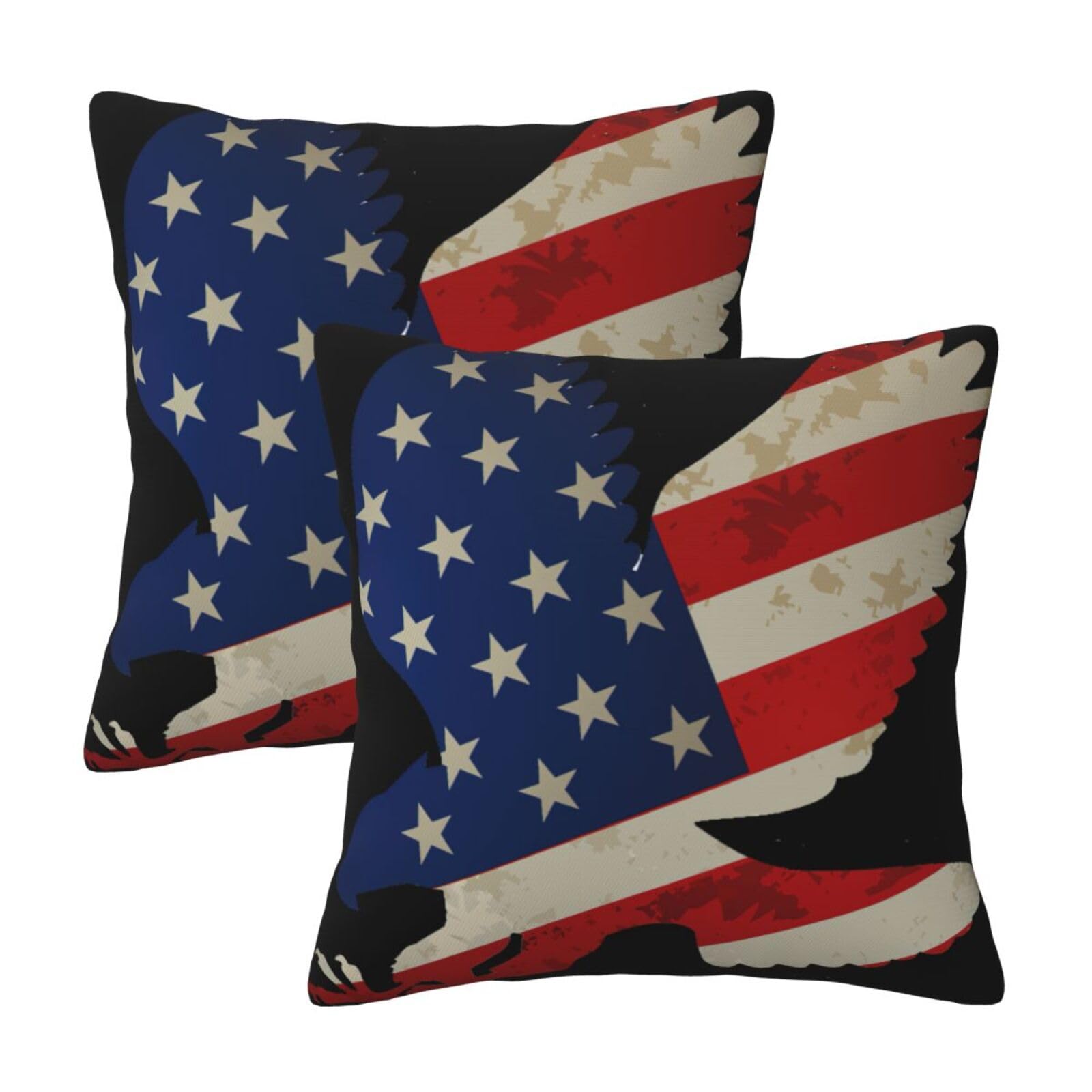 Rrhgipp Black American Eagle And Flag Throw Pillow Cases Decorative Cushion Covers Couch Bed Sofa Decoration Xmas Gifts Bed