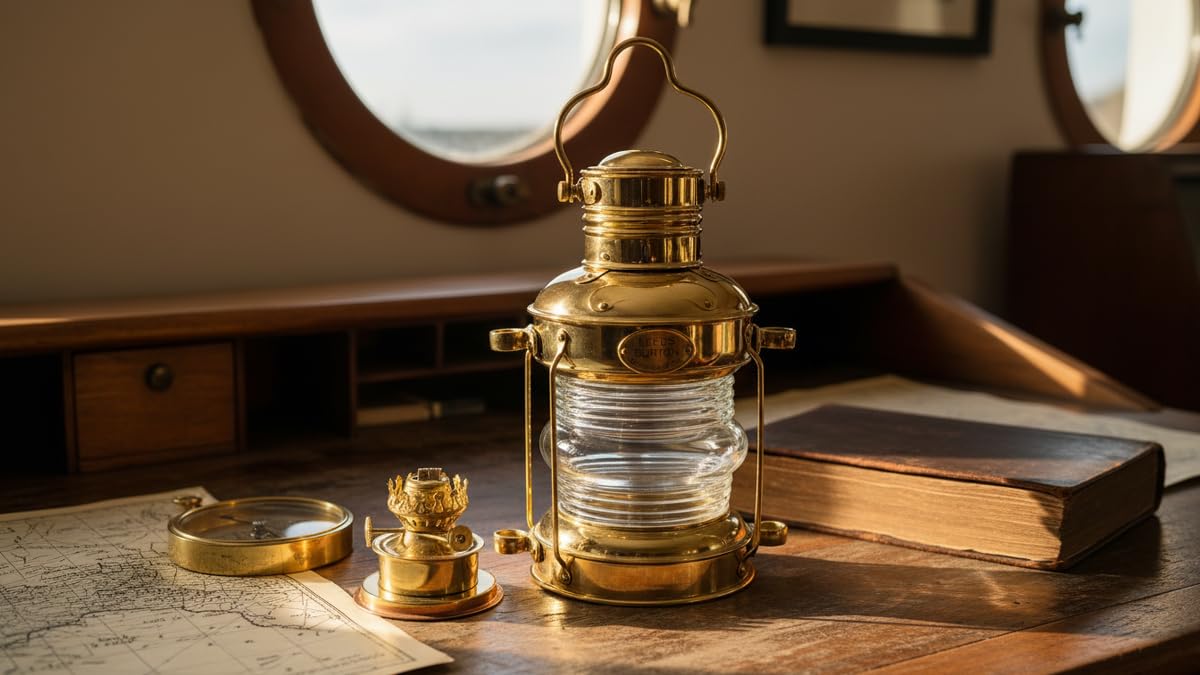 Amazon.com: Nautical Brass Anchor Oil Lamp Leeds Burton Maritime