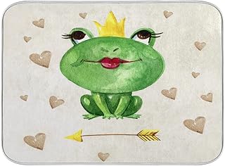Vnurnrn Żaba księżniczka korona serce strzała naczynie suszenie mata chłonna dwustronna mata 40 cm x 45 cm