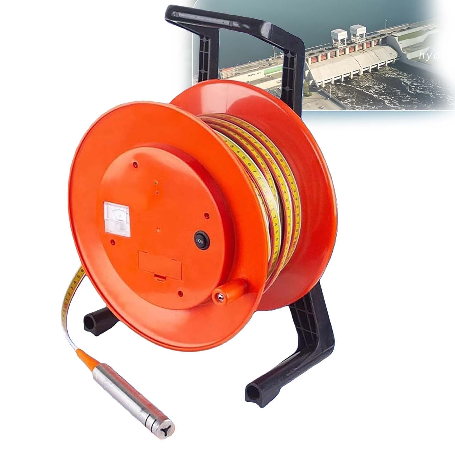 Medidor De Nivel De Agua, Profundímetro Para Perforaciones Y Pozos. Rango De Medición De 10 A 300 Metros, Para La Evaluación De Aguas Subterráneas.(30m(98.4ft))