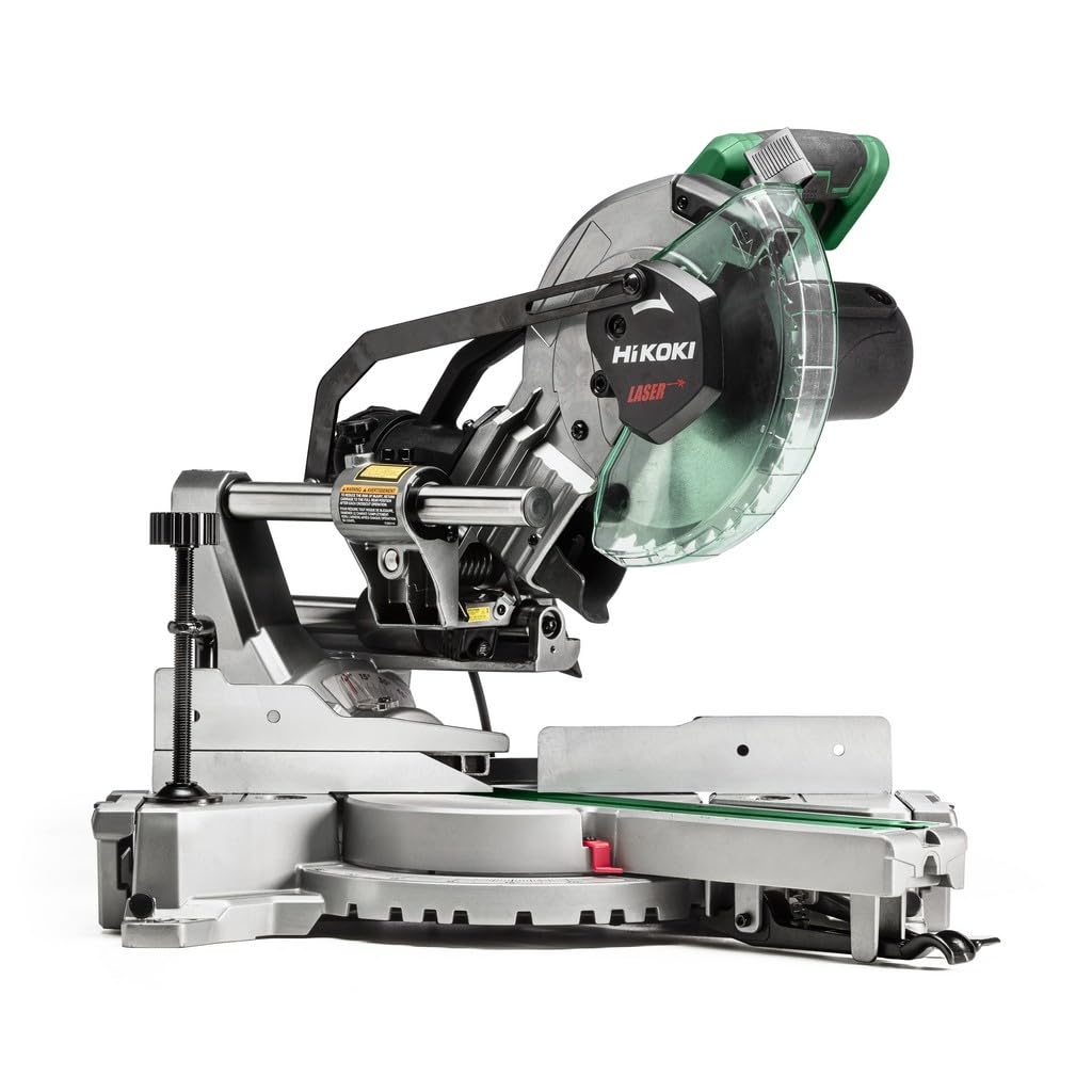 HiKOKI Sega a pannelli - 216 mm, 1100 W, linea di taglio laser, illuminazione a LED, funzione di smussatura, estensione del tavolo, impugnatura soft-touch, tagli precisi - Compatta e stabile