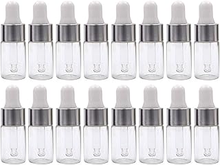 ConStore 50pcs Clear Glass Dropper Bottles Mini Essential Oil Vials with Glass Eye Dropper Empty Cosmetic Lotion Sample Bottles Refillable DIY Cosmetic Container Liquid Perfume (3ml)