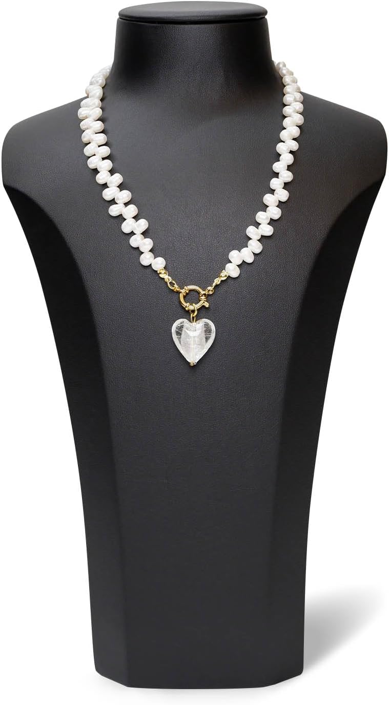 Tall Necklace Display Bust Stand 3D Necklace Mannequin Organizer Jewelry Display Holder for Long Necklaces (Black)