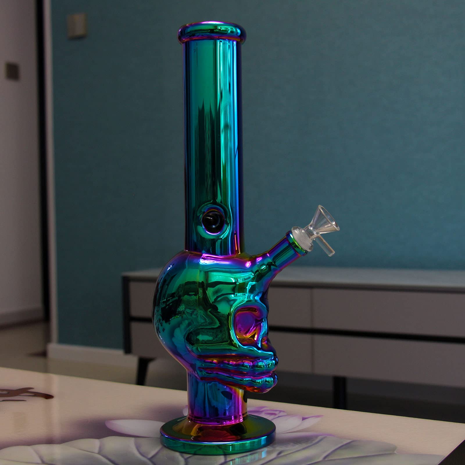 Big Bong Gravity Glass Bong with Tornado percolate,Green Water Bongs with 14.5mm Bong Bowl Height 33cm Weight 800g Glass Pipe for Smoking Hookah Glass Bongs Oil Rig Smoking Pipe (35cm Colorful Bong)¡­