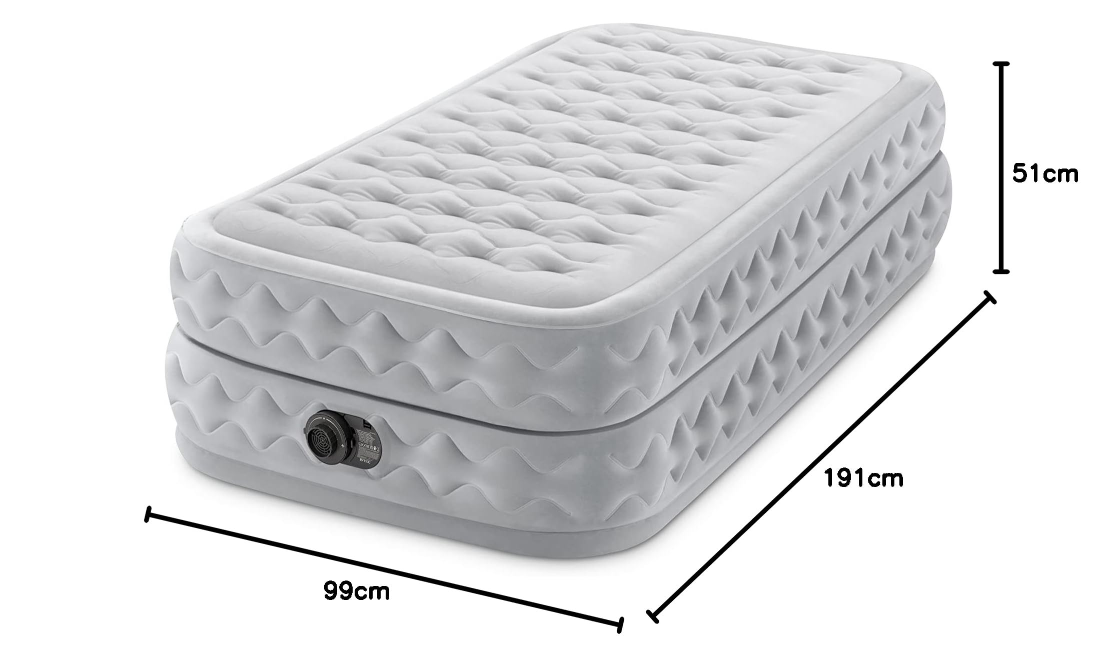 Intex 64488ND - Materasso Dura-Beam Supreme Air-Flow Autogonfiante, 99x191x51 cm