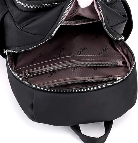 Miniatura 6 de Collsants Mochila pequeña de nailon para mujer, mochila de viaje ligera casual para niñas, mochila escolar, Negro -, Mochilas de viaje