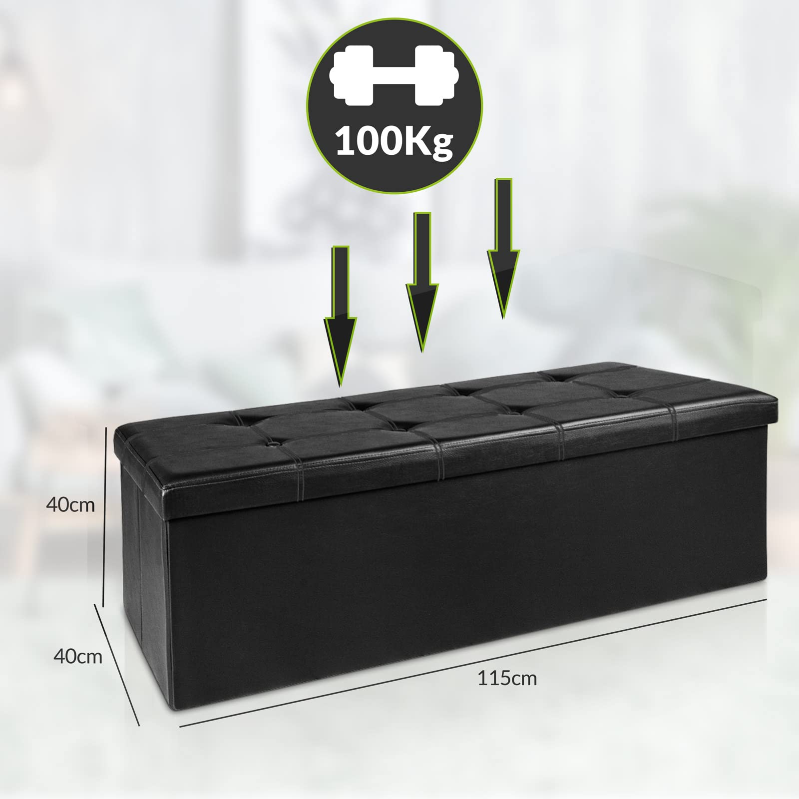 CASARIA® Moderne 2 In 1 Zitbank Met Opbergruimte Stoffen Bekleding 80x38x38cm 100l Opbergbank Poef Voetenbank Donkergrijs 659182189