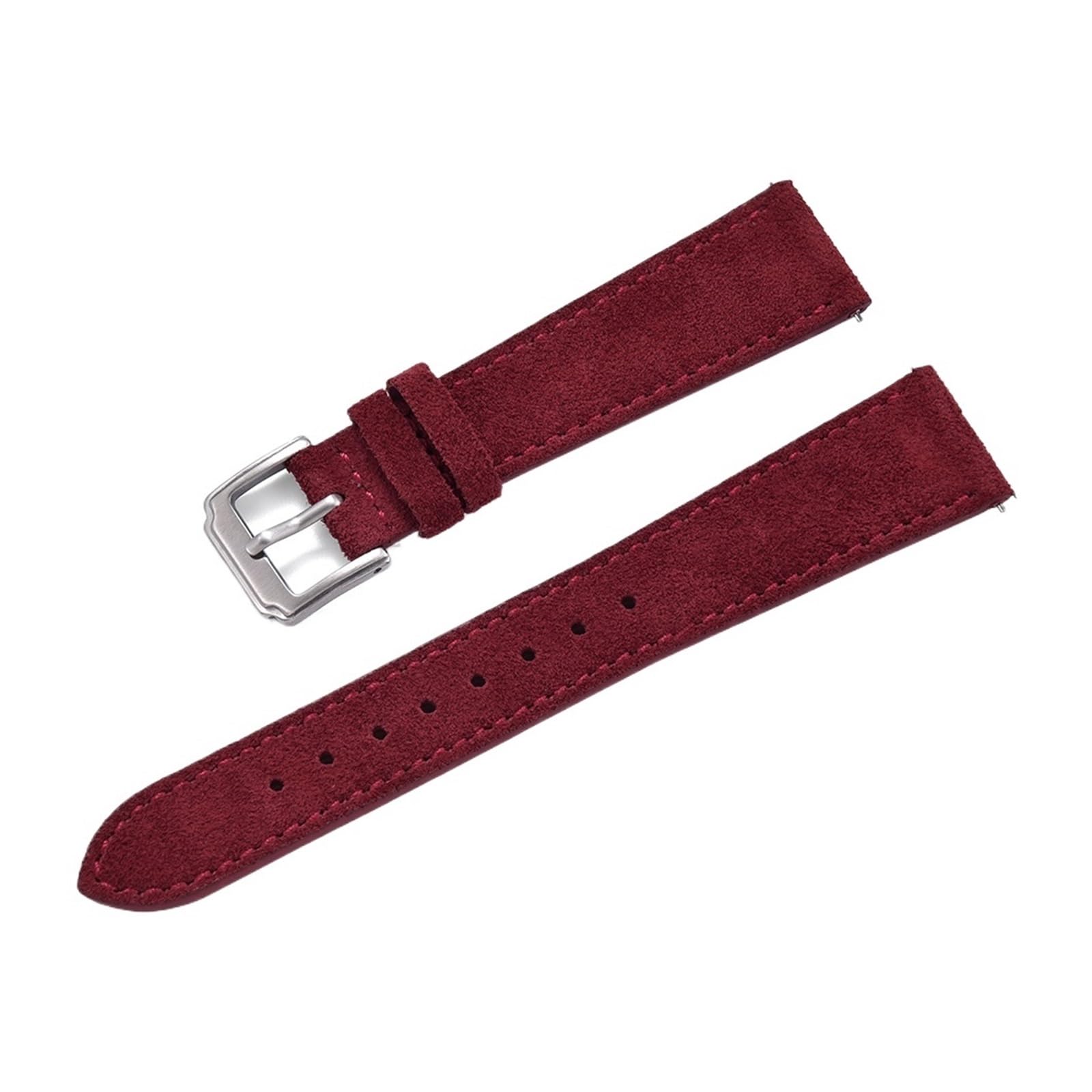 FYYFS Wysokiej jakości zamszowy pasek do zegarka 18 mm, 19 mm, 20 mm, 22 mm, szybkie zdejmowanie, styl retro, kompatybilny z mężczyznami i kobietami, miękki i wygodny (czerwony winorośli, 19 mm)